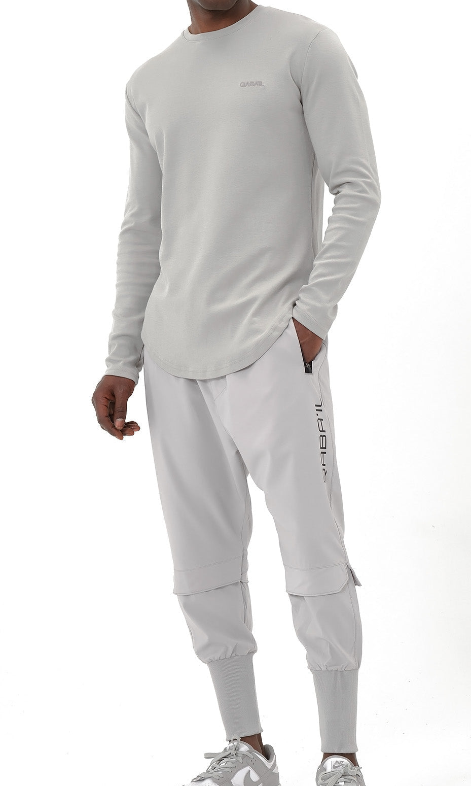  QL Pantalon Cross Over in Grey - QABA'IL,