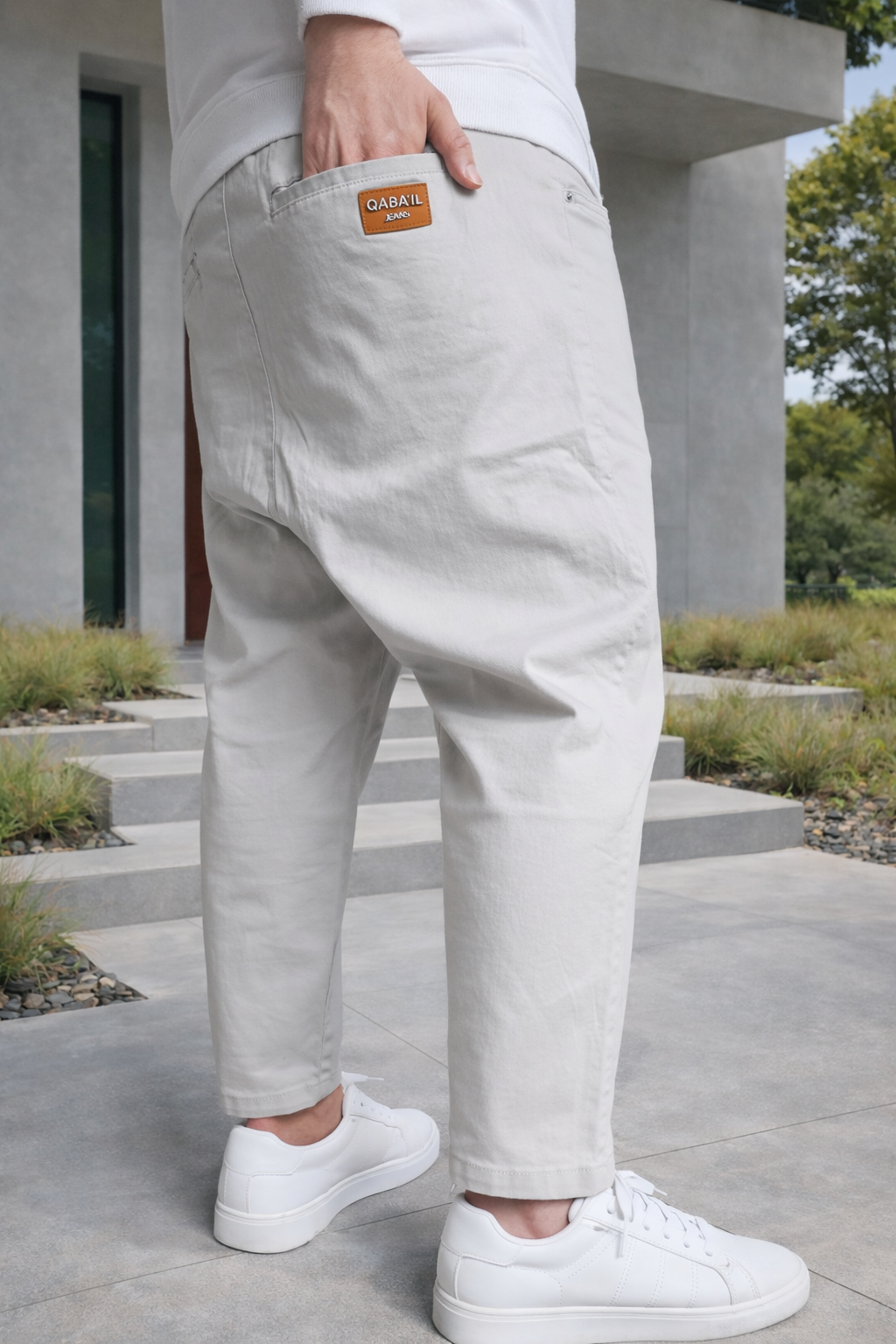 QL Sar. Jeans Stretch Regular Drop in Hellgrau