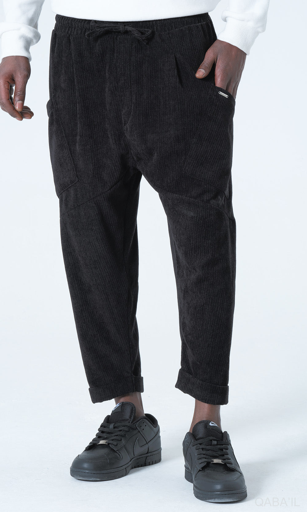 QL Sarouel Design Kadife in Schwarz