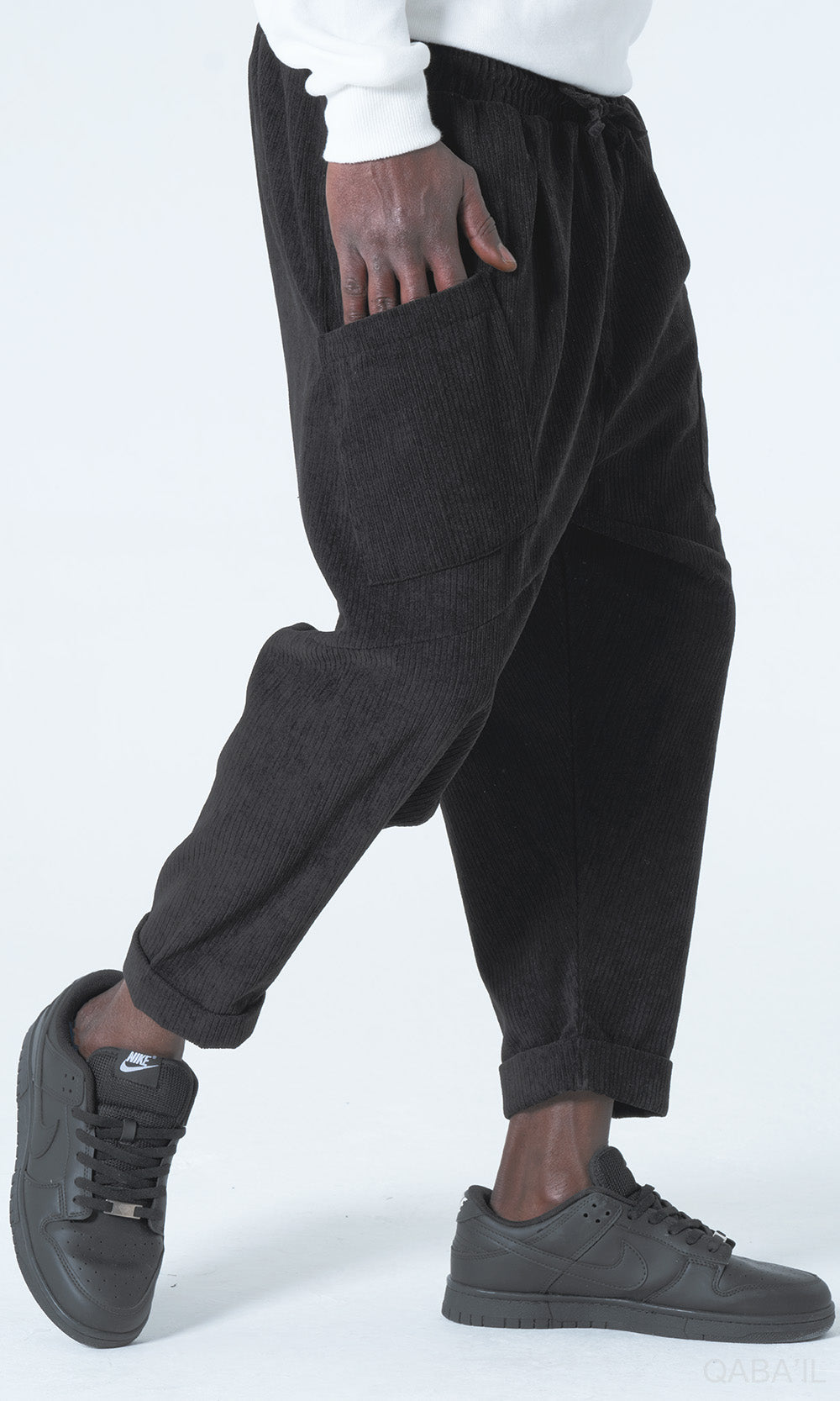 QL Sarouel Design Kadife in Schwarz