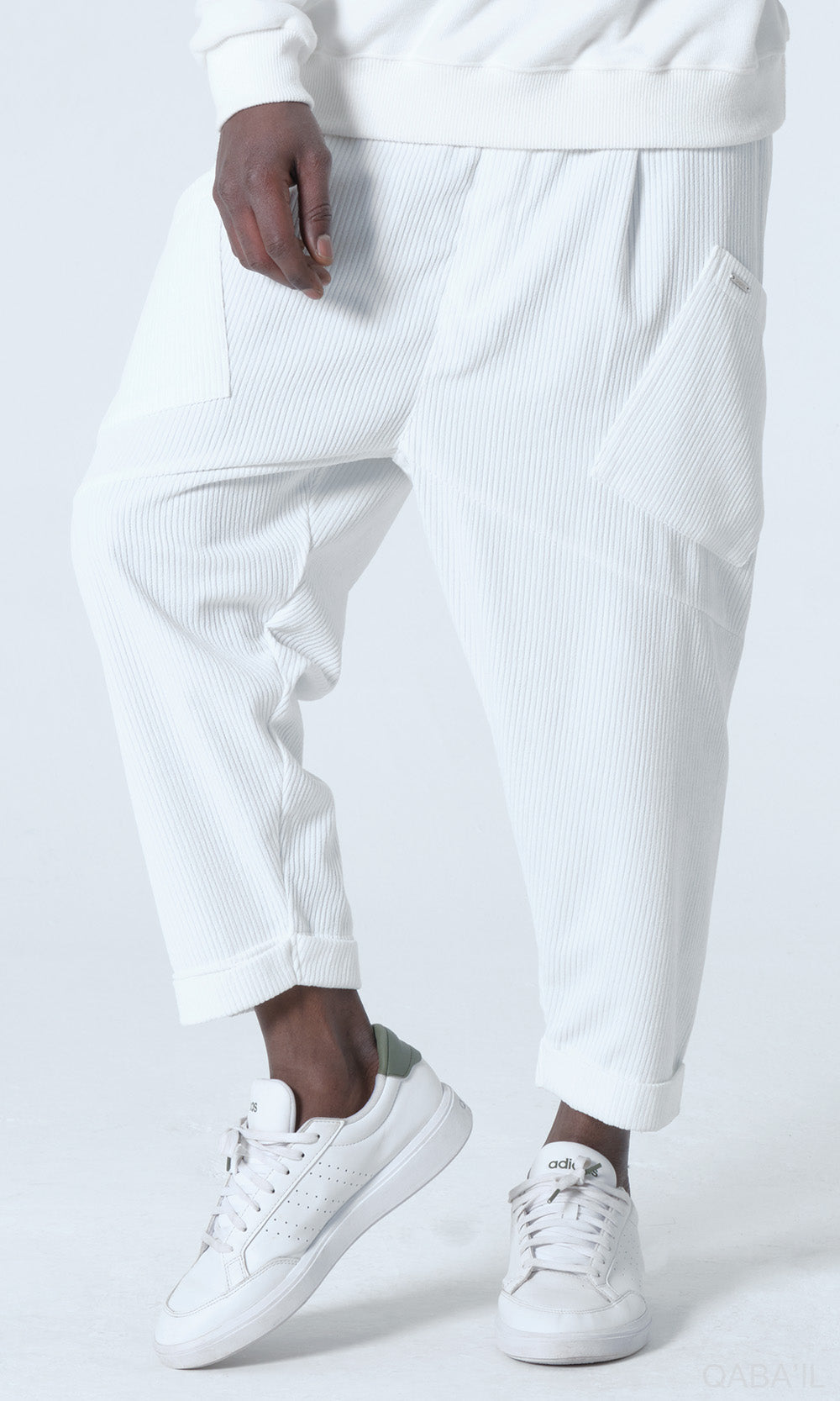 QL Sarouel Design Kadife in Creme