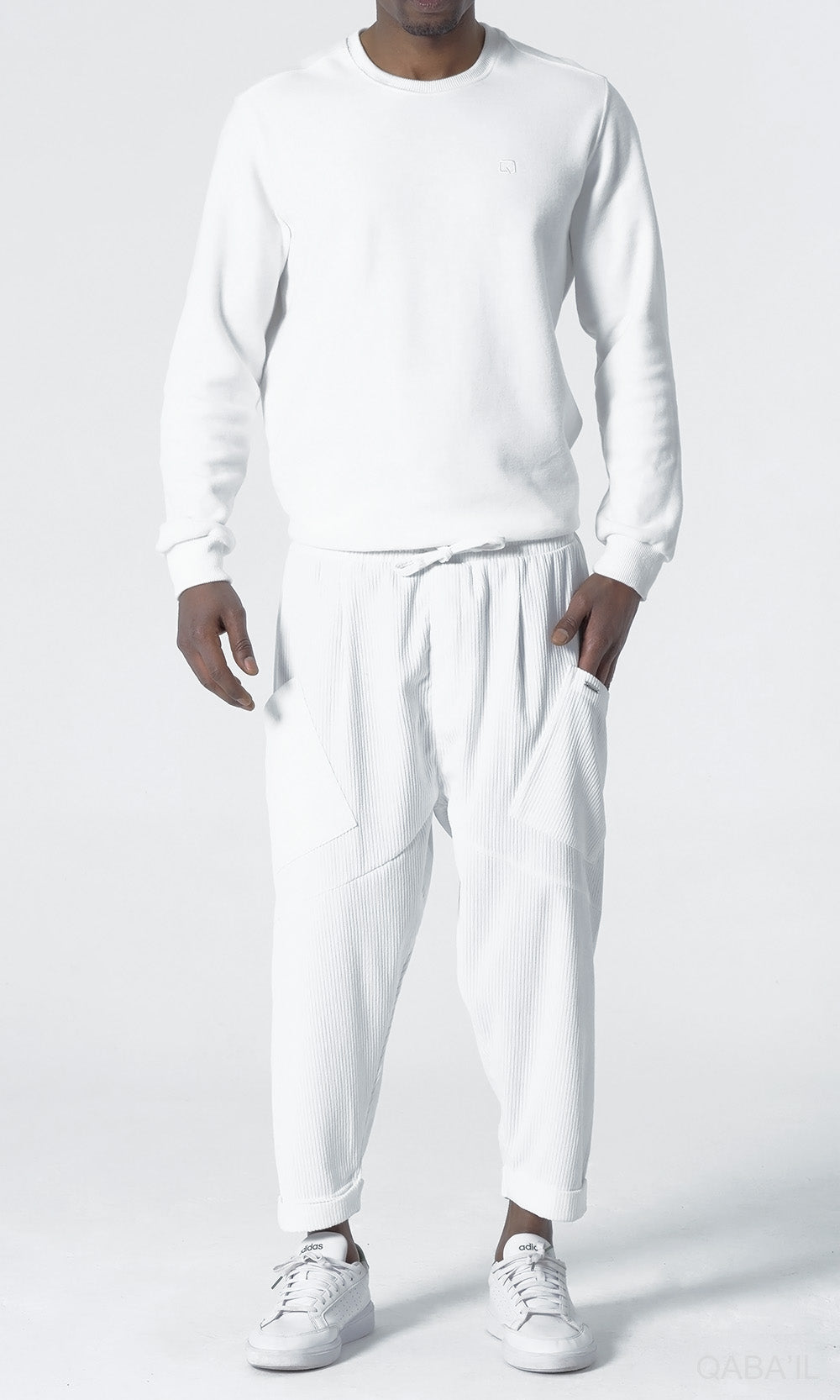 QL Sarouel Design Kadife in Creme