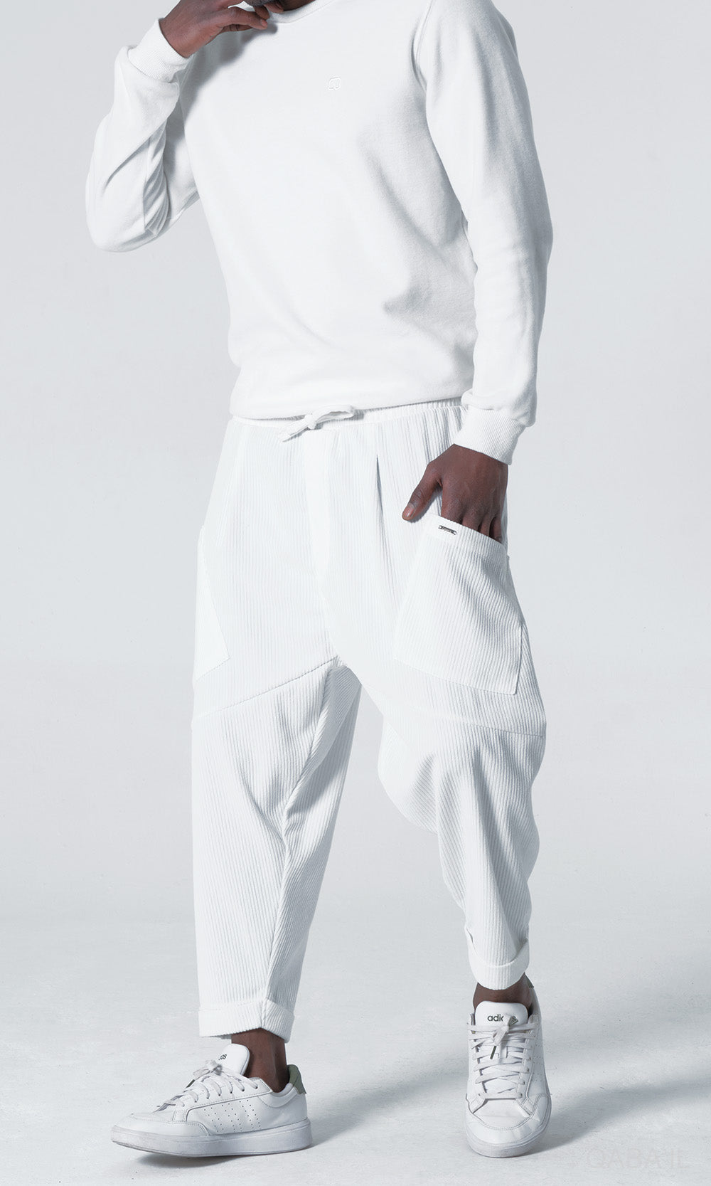 QL Sarouel Design Kadife in Creme