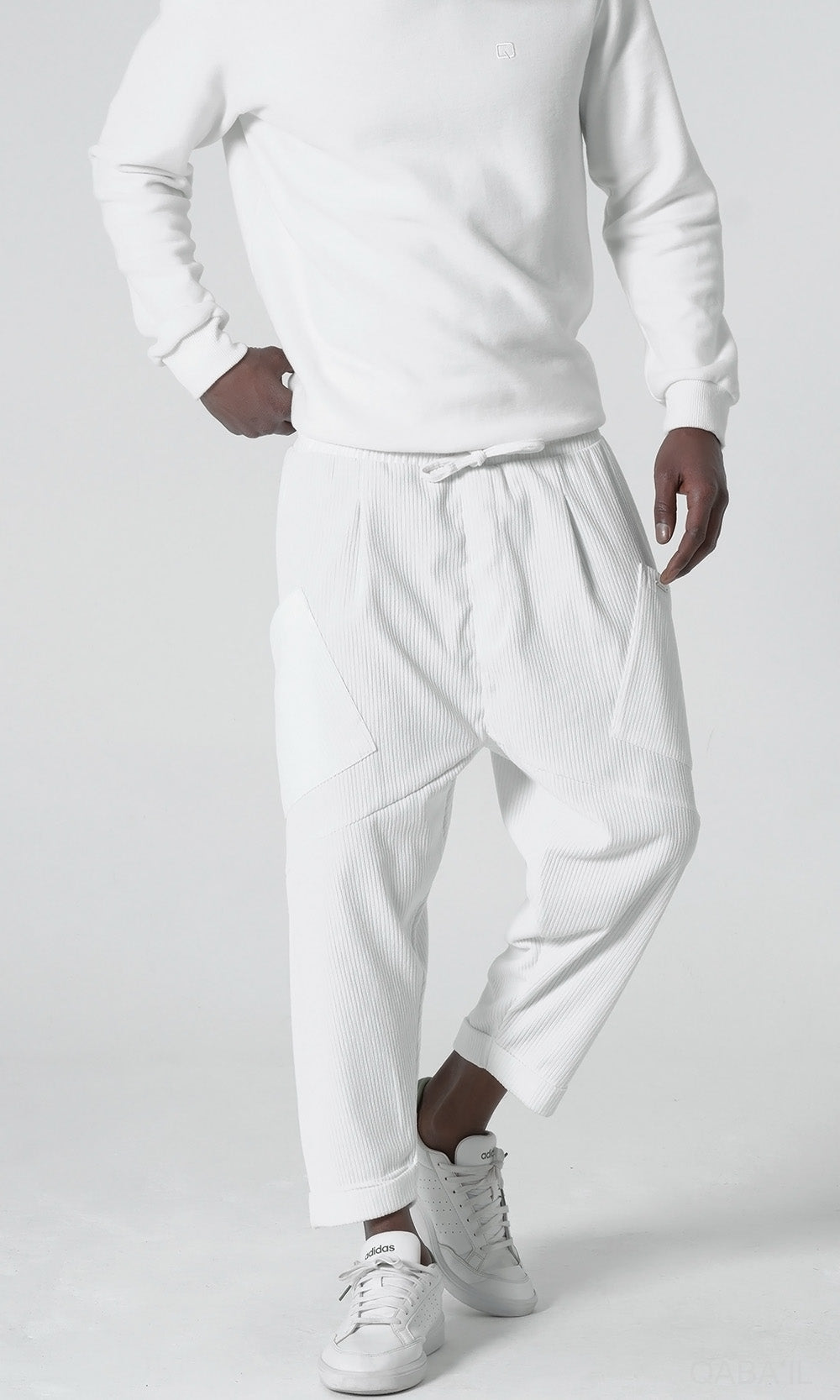 QL Sarouel Design Kadife in Creme