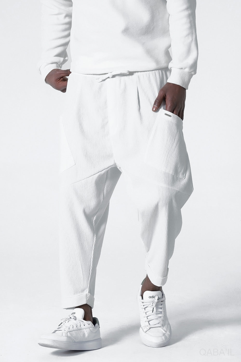 QL Sarouel Design Kadife in Creme