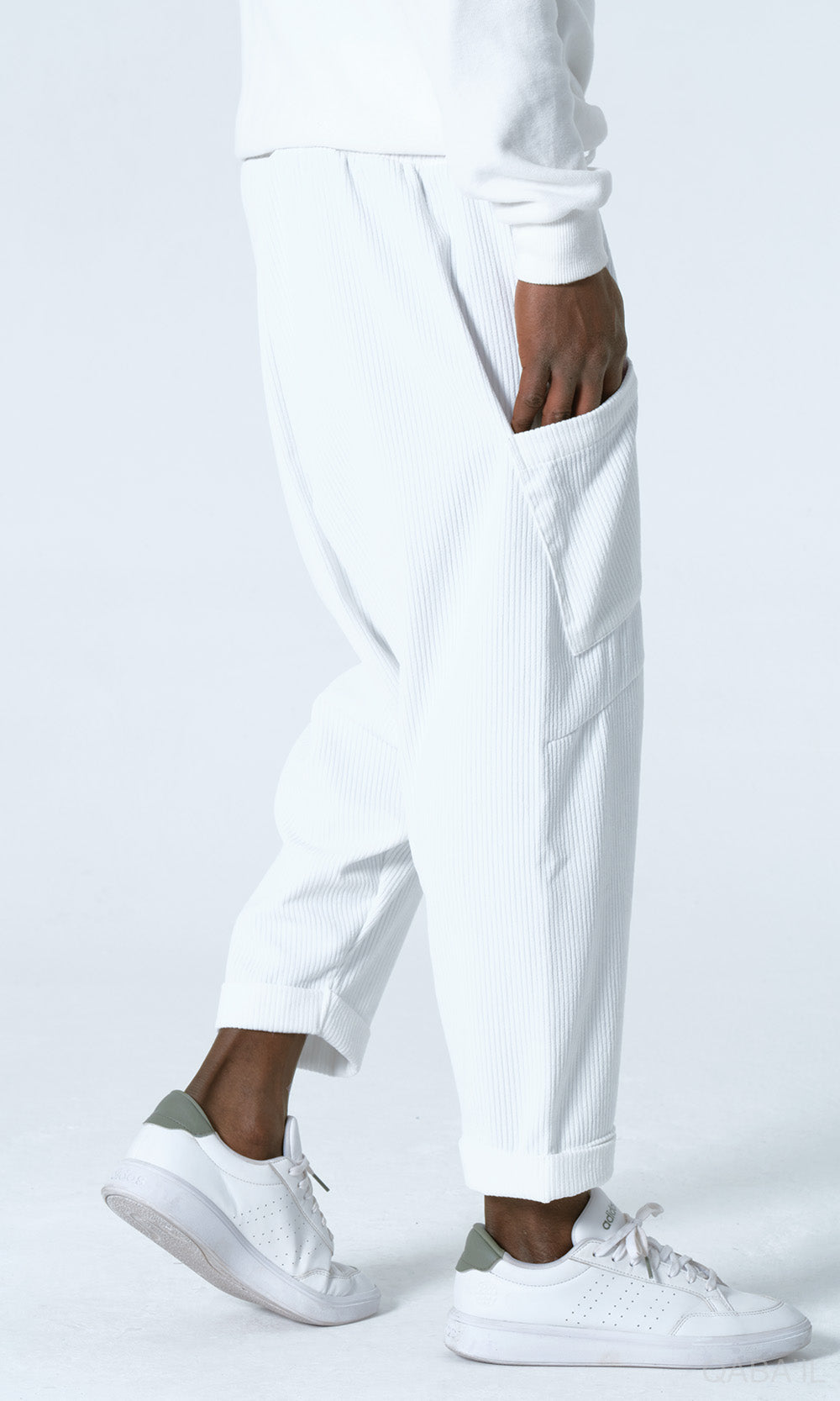 QL Sarouel Design Kadife in Creme
