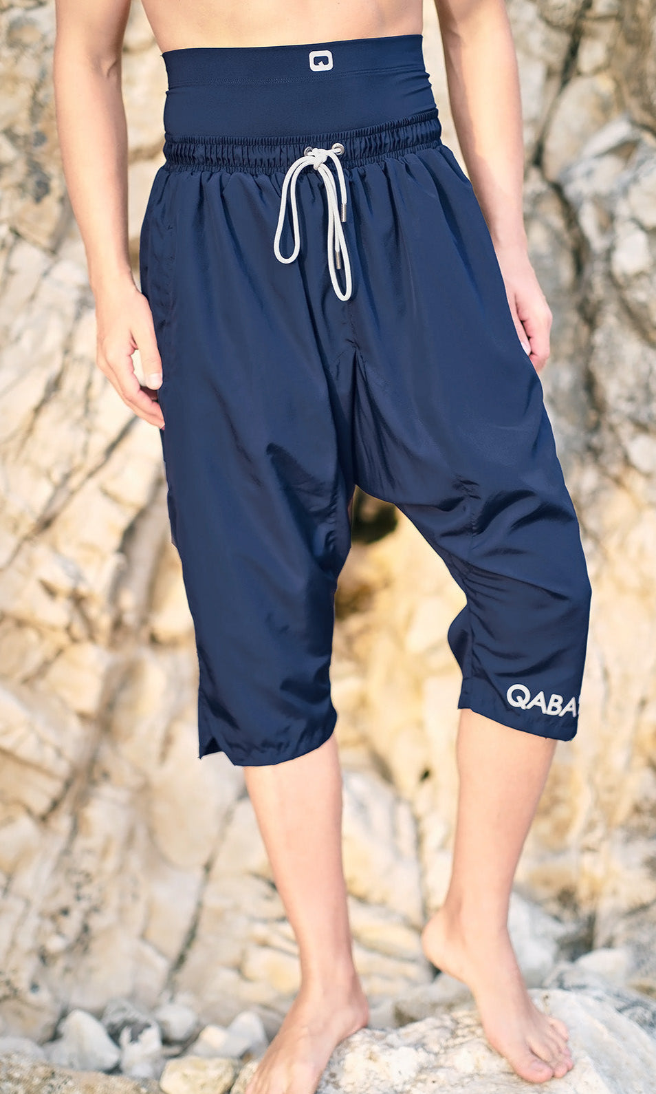  QL Halal Cargo Swim Shorts SB UNI in Navy Blue - QABA'IL,