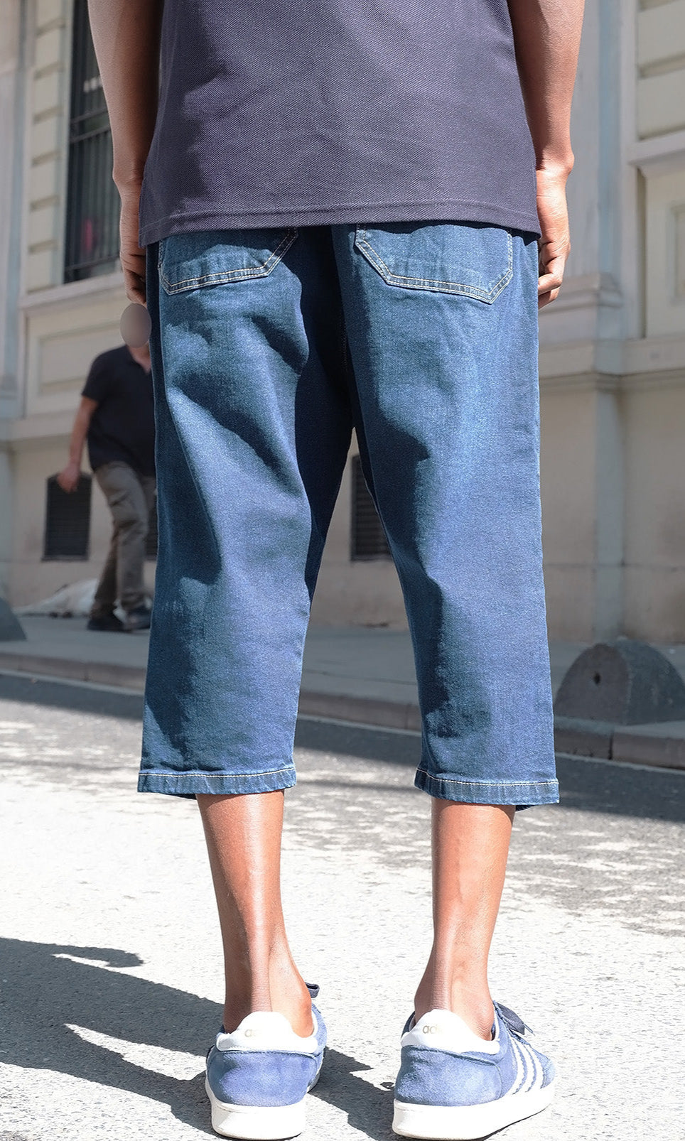  QL Cropped Denim Trousers S25 Dark Blue - MOOMENN,