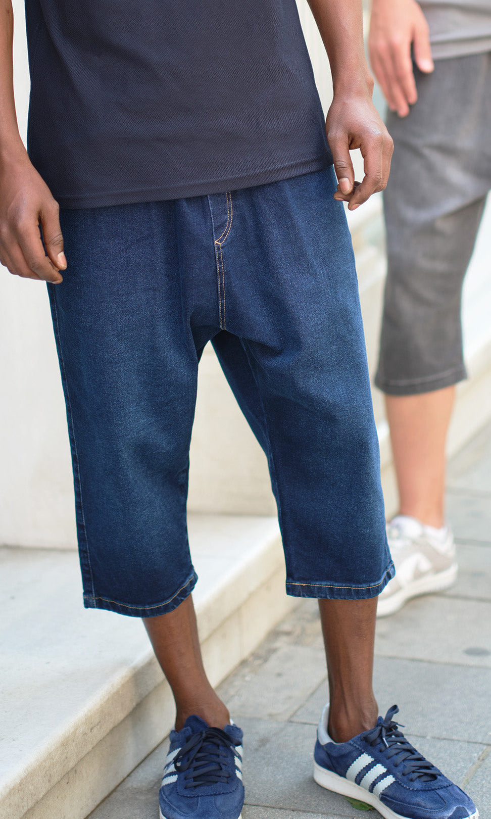  QL Cropped Denim Trousers S25 Dark Blue - MOOMENN,