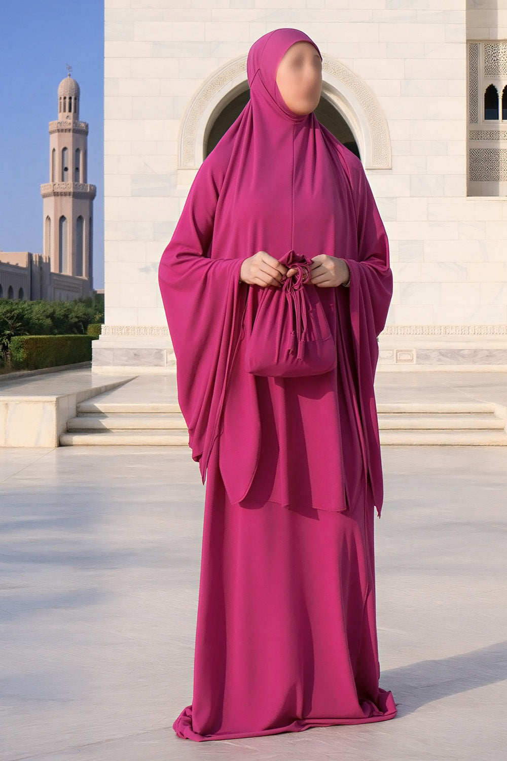 SB Jersey Prayer set with carrying bag ES007 in Berry