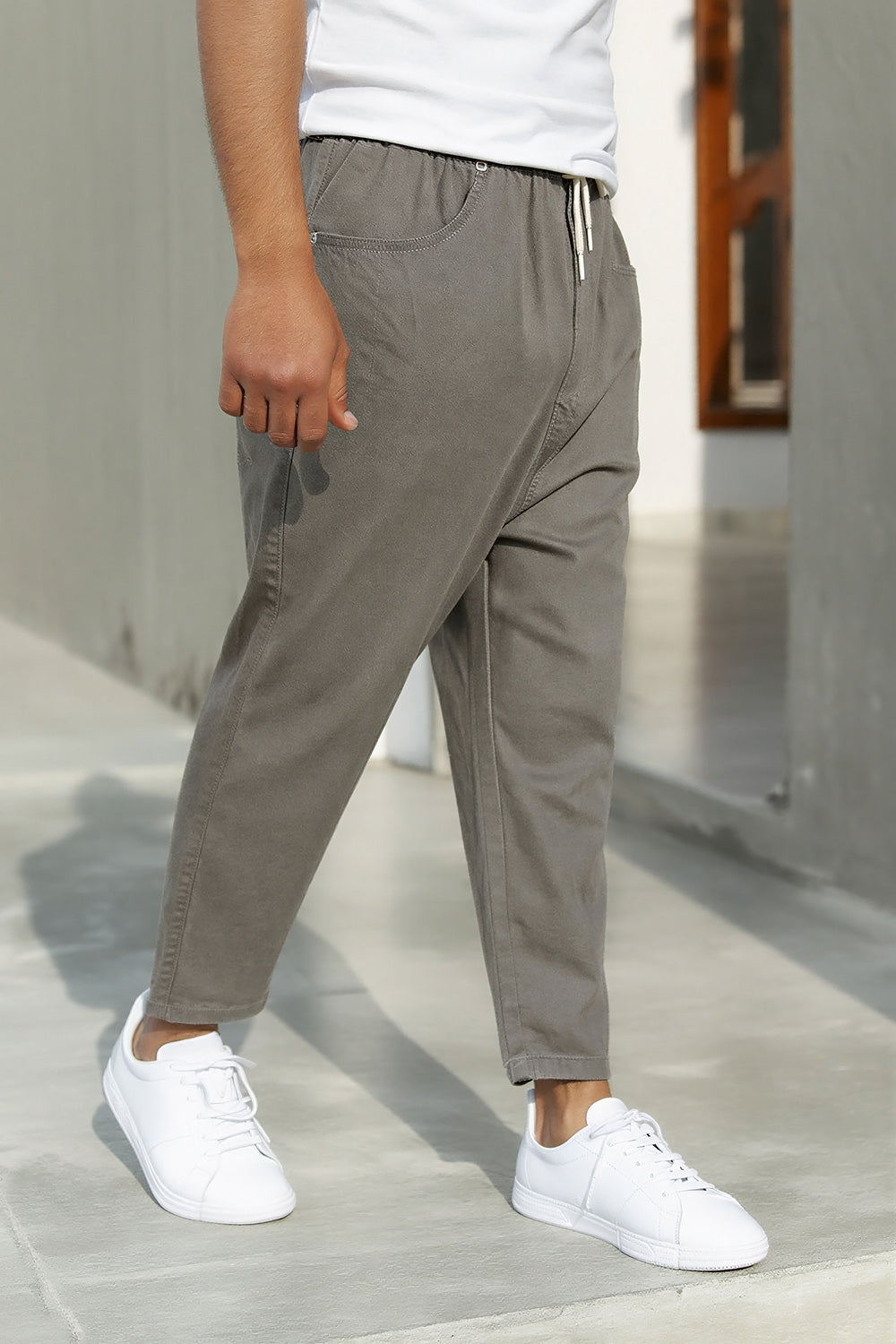 QL Sar. Jeans Stretch Regular Drop in Dunkelgrau