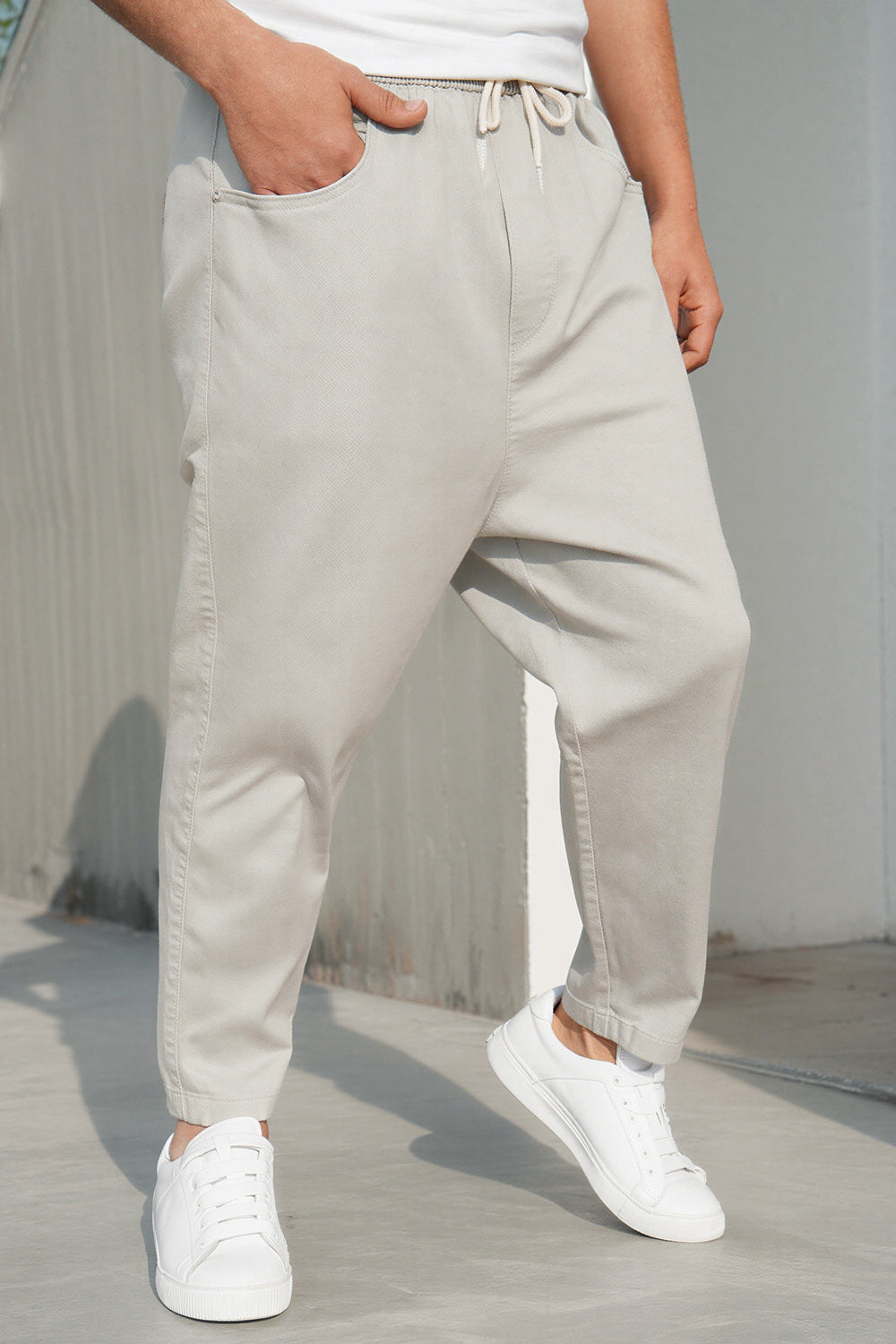 QL Sar. Jeans Stretch Regular Drop in Hellgrau